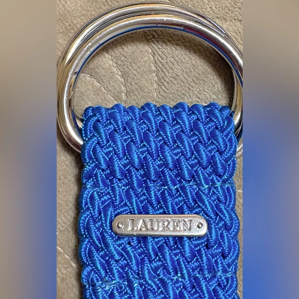Ralph Lauren Belt Turquoise Braided D Ring Woven Preppy Casual 36